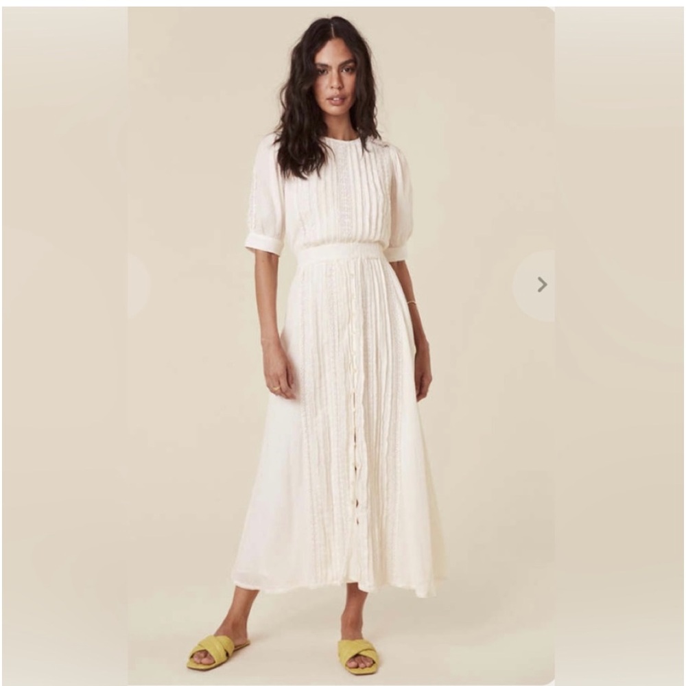 Spell Jolene White Lace Midi Dress NWT S